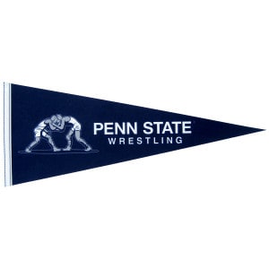 navy pennant with wrestlers, Penn State Wrestling